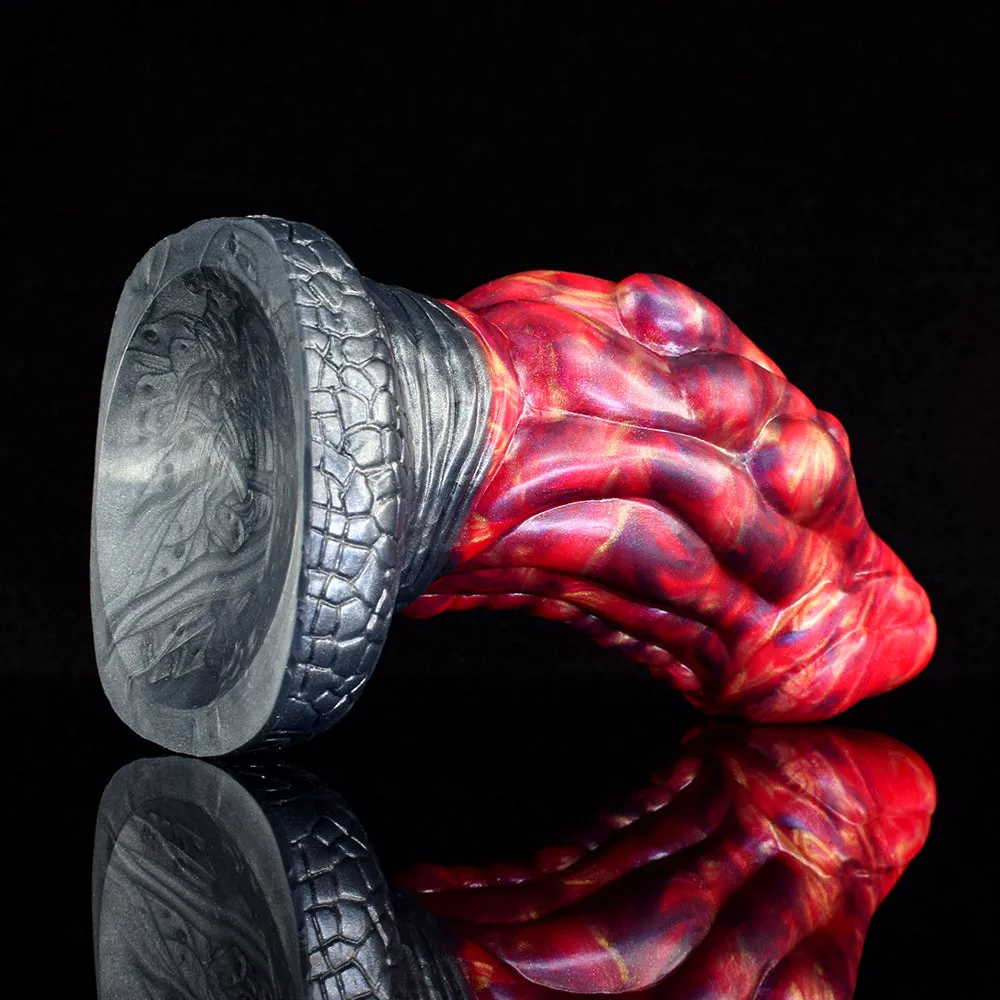 Thick Conical Head Curve Scales Dildo with Suction Cup