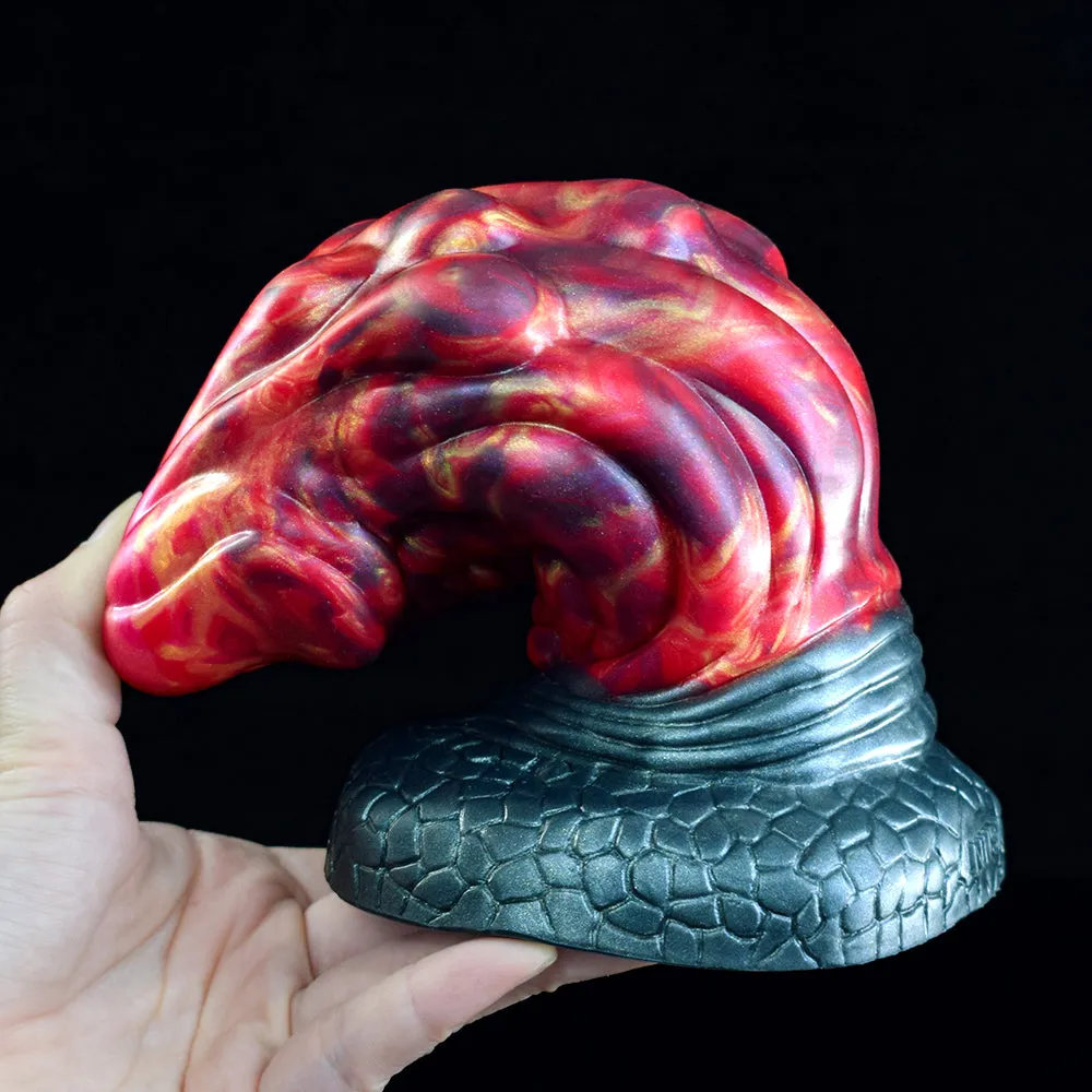 Thick Conical Head Curve Scales Dildo with Suction Cup