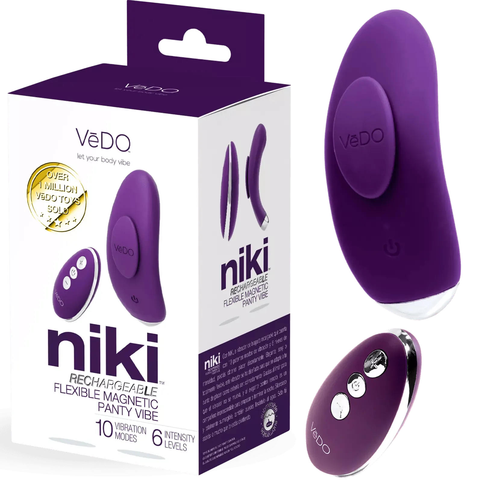 VeDO - Niki Remote Rechargeable Panty Vibe (Deep Purple)