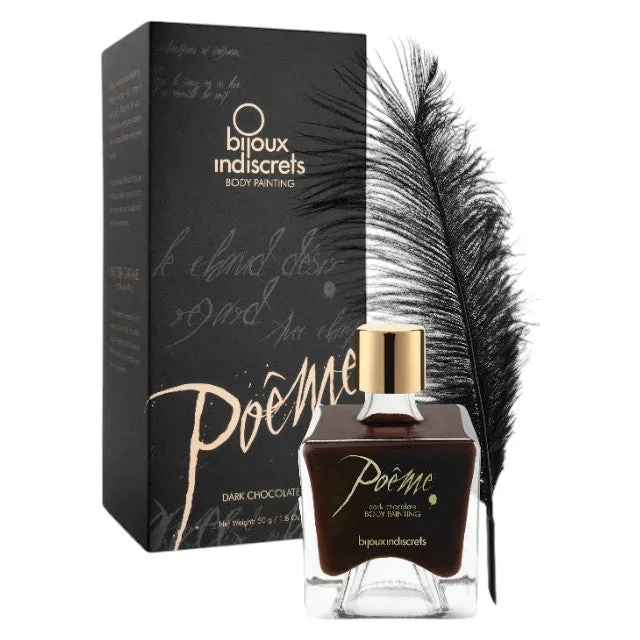 Vopsea de corp comestibilă BIJOUX INDISCRETS Poême Dark Chocolate. cu gust de ciocolată neagră. 50 gr