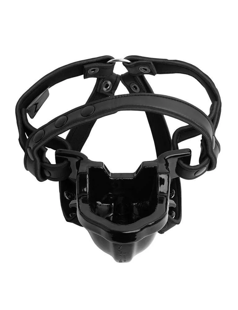 Watersport Mouth Gag with Adjustable Neoprene Straps. Black