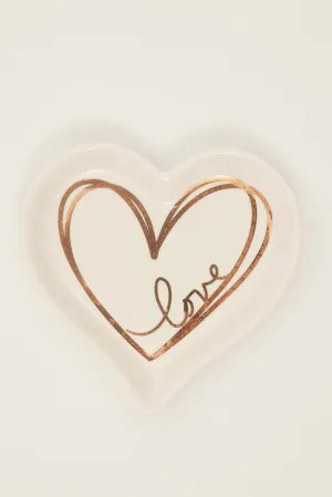 White Heart Shaped Trinket Dish