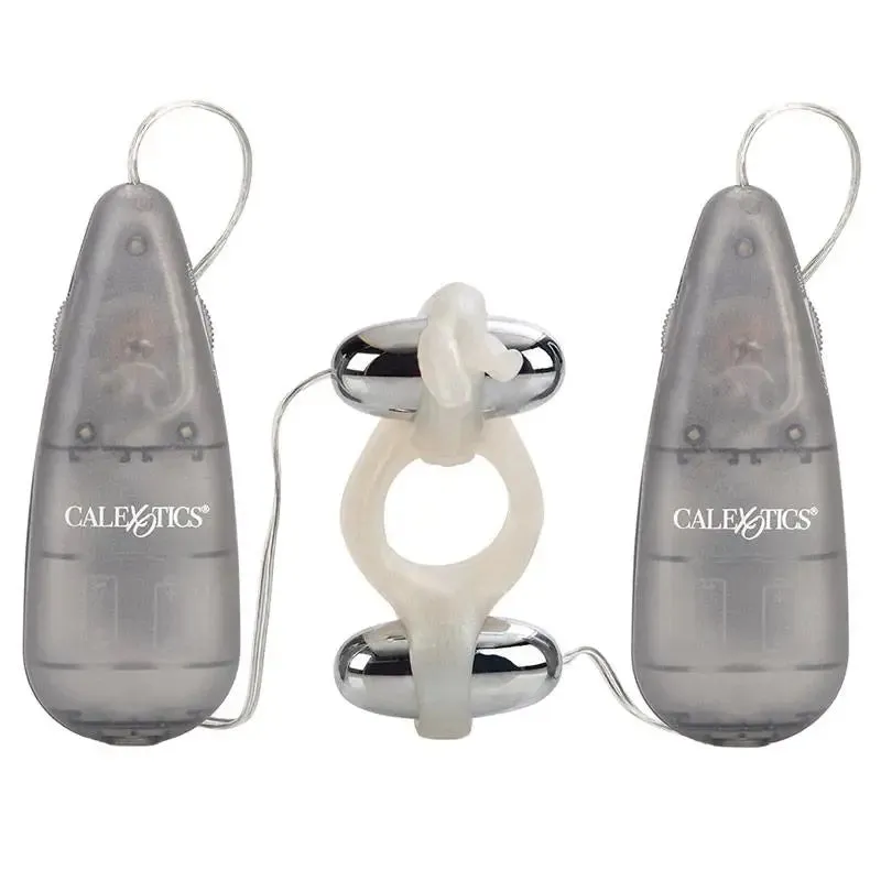 White Rabbit Cock Ring and 2 Vibrating Bullets with Controllers